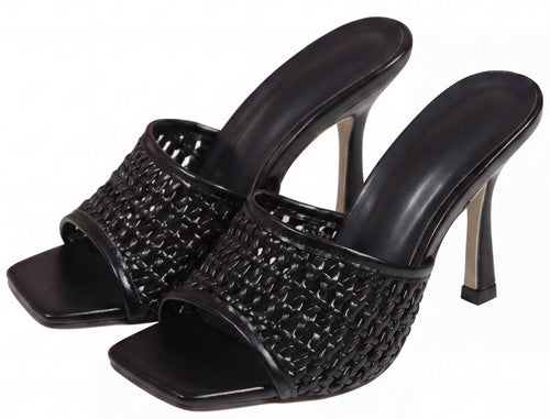 Black Crochect mules