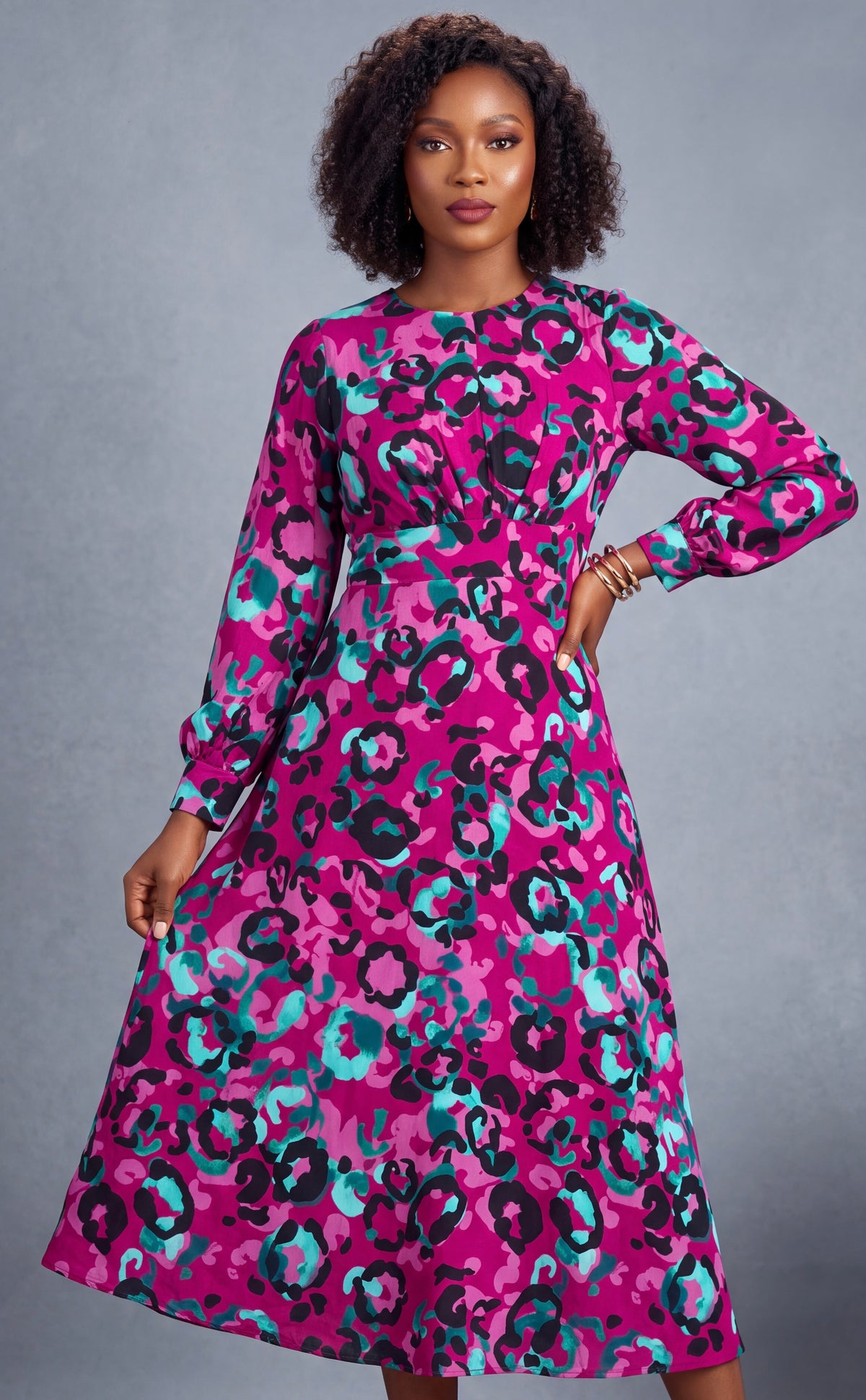 Print midi dress