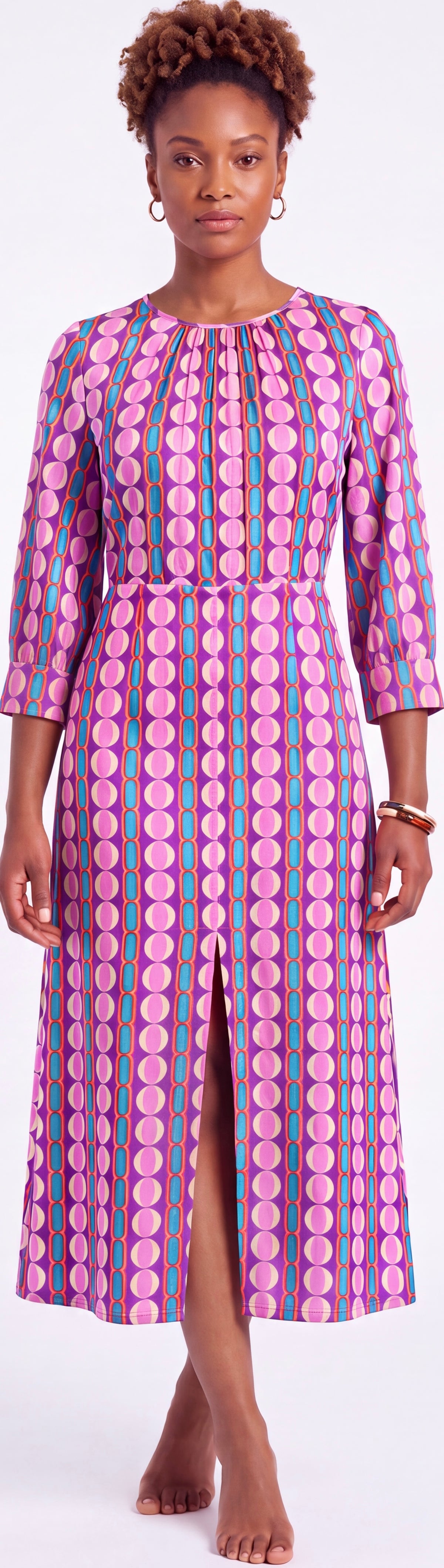 Print midi dress
