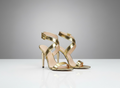 Gold cross heels