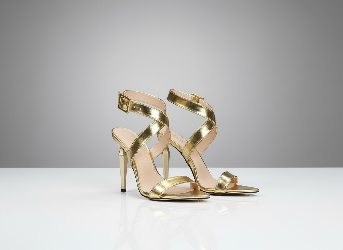 Gold cross heels