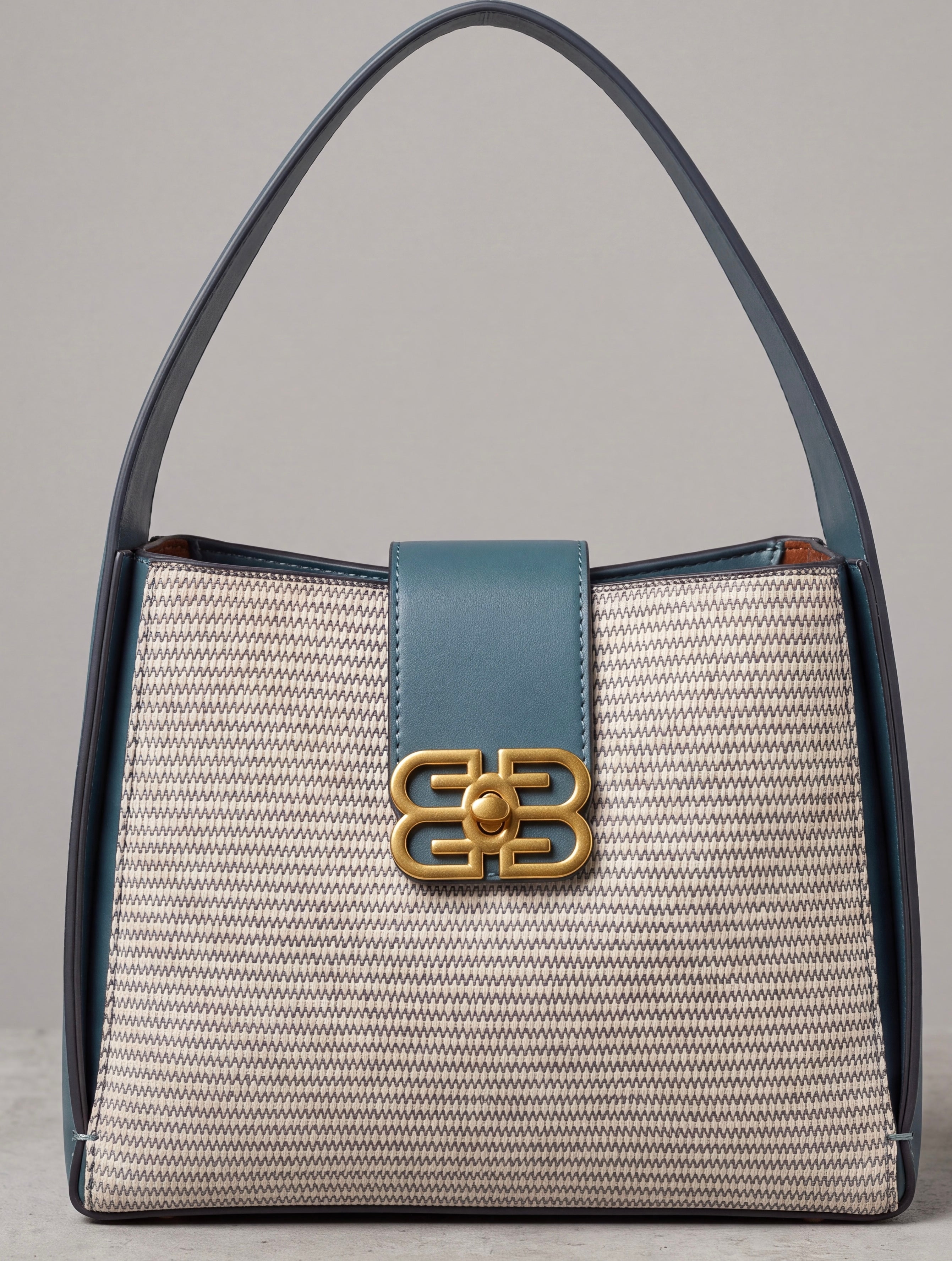 Blue crochet bag