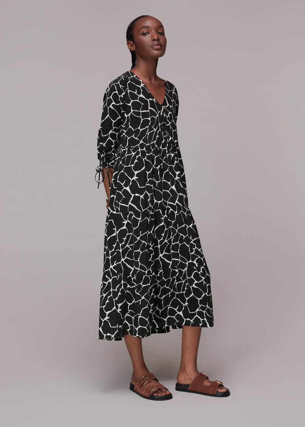 Puff sleeve A line dress