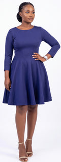 Navy midi skater dress