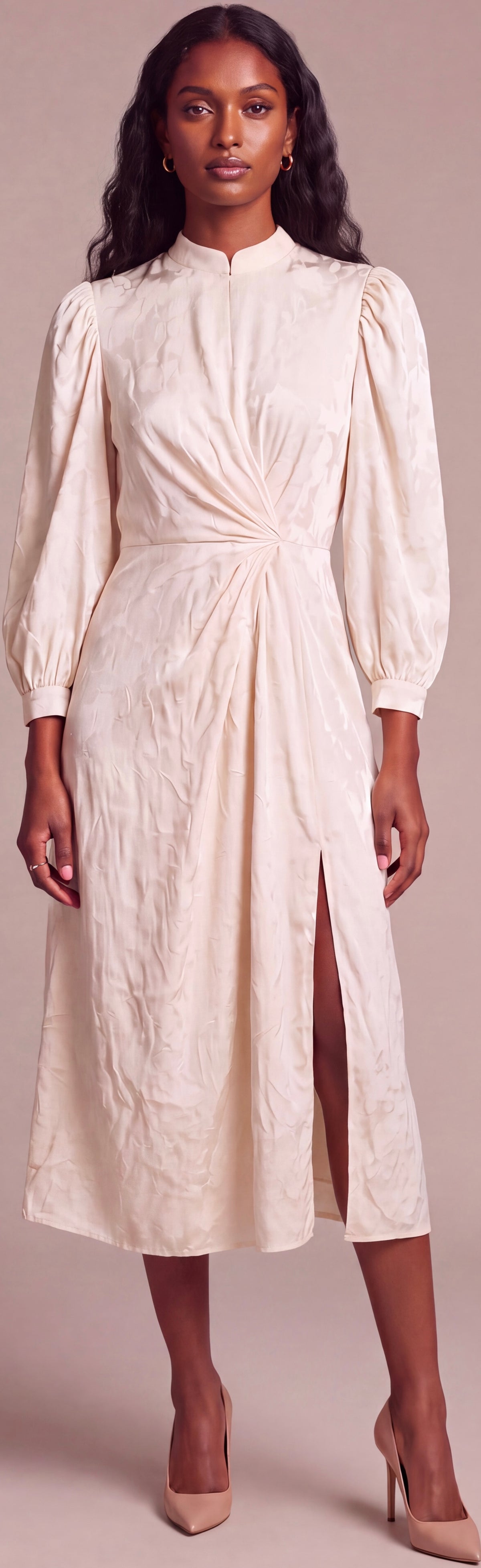 Cream midi dress
