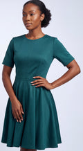 Green skater dress