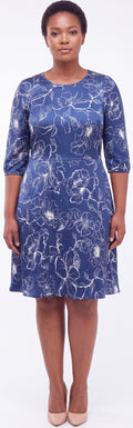 Blue print dress