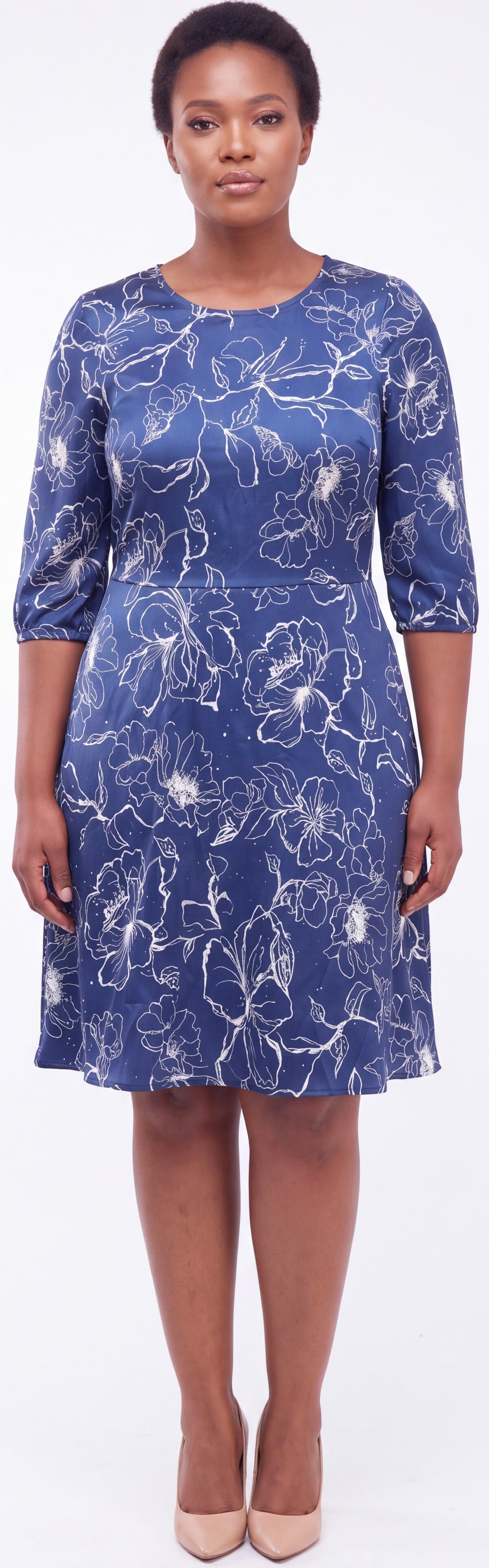 Blue print dress