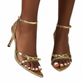 Gold ribbon heels