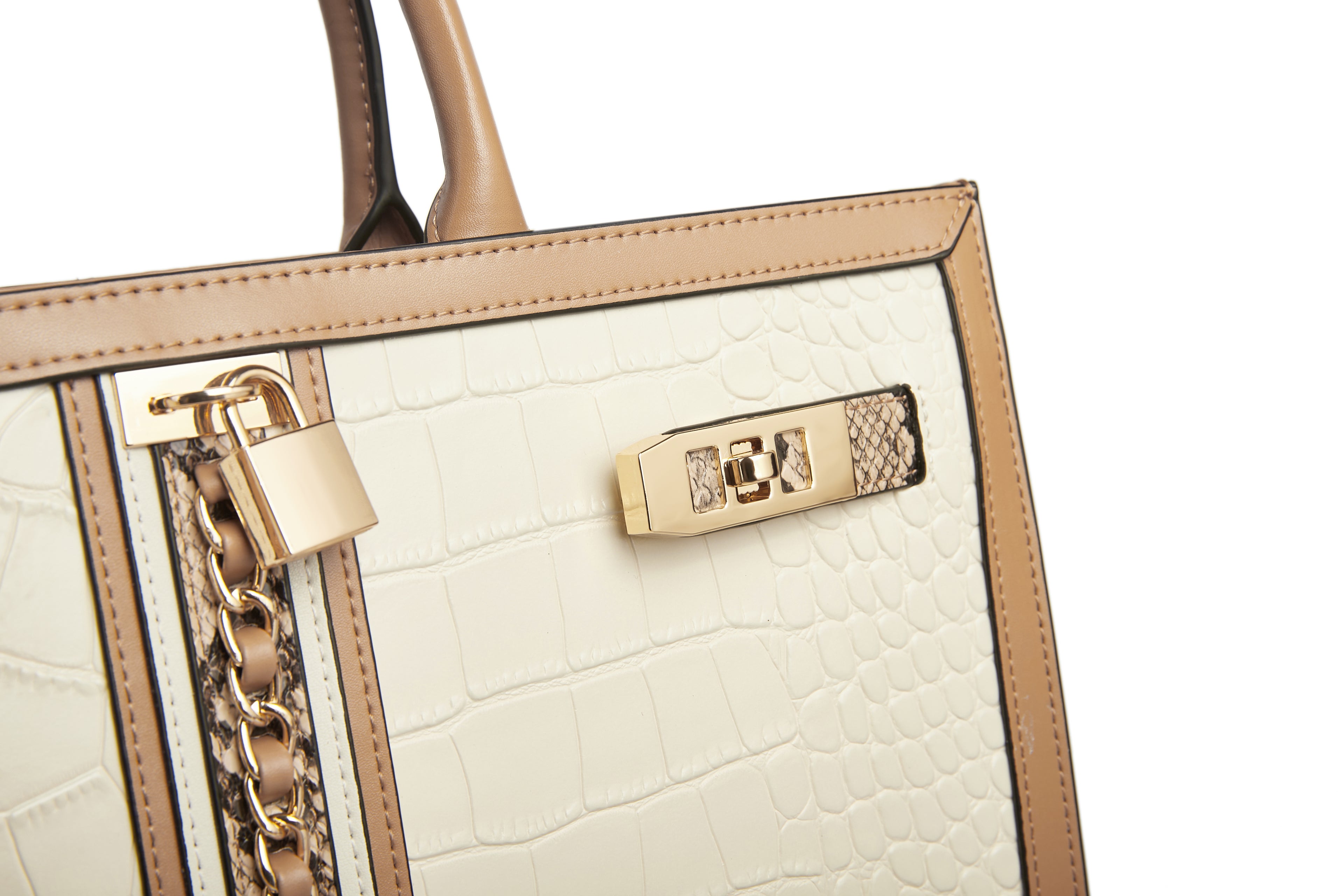 Large cream box bag