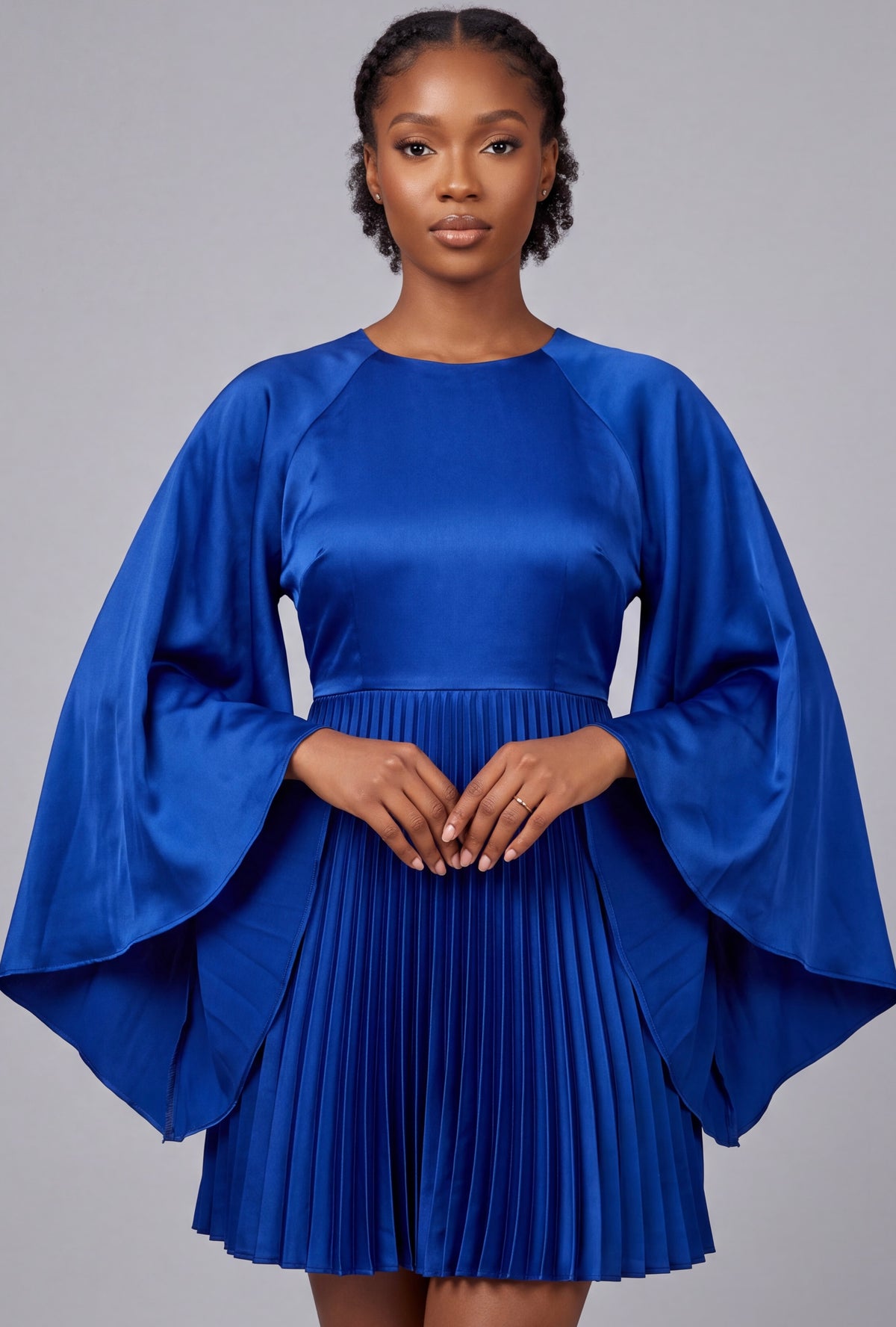 Pleated cap dress