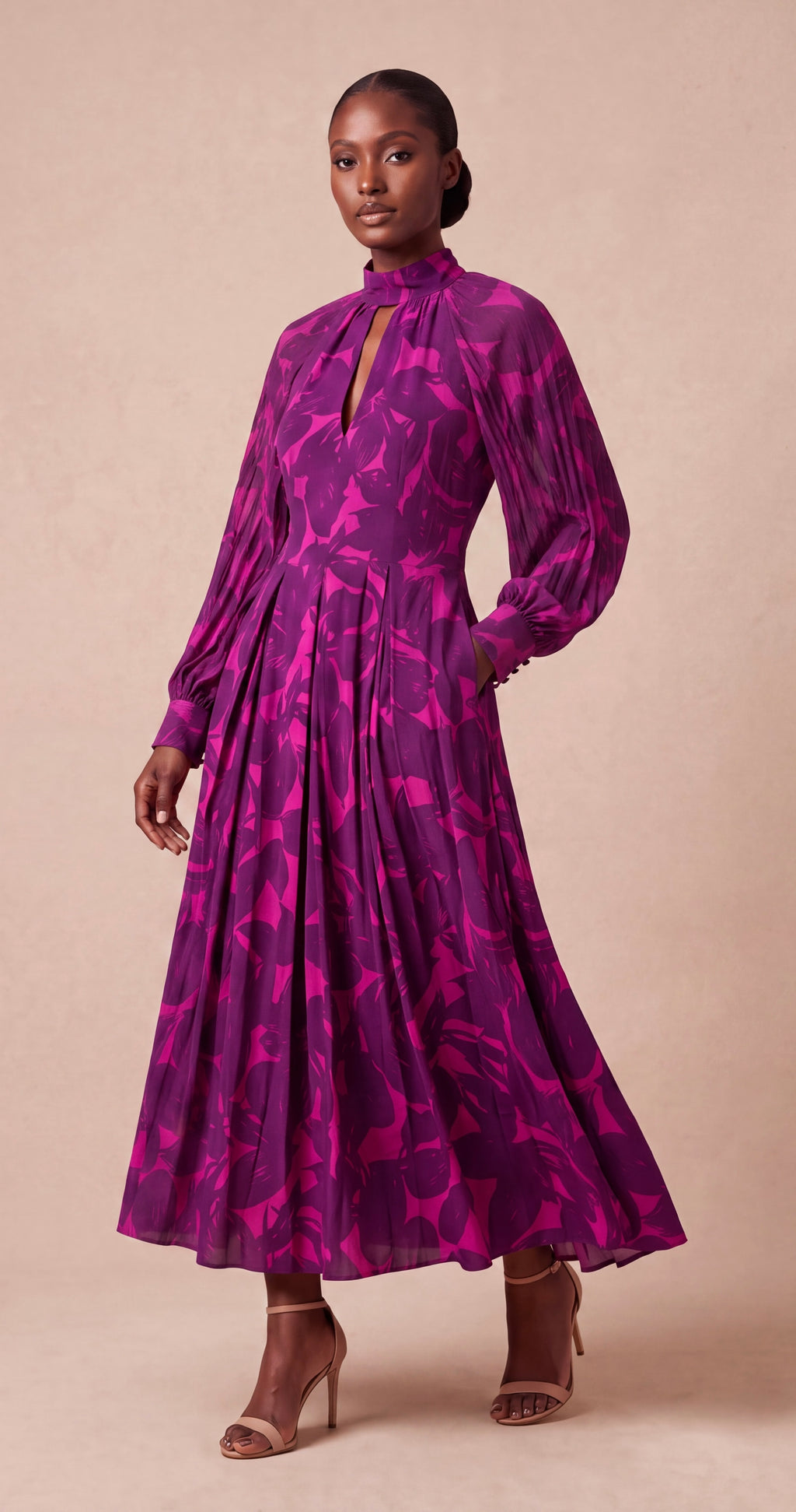 Maroon tea dress