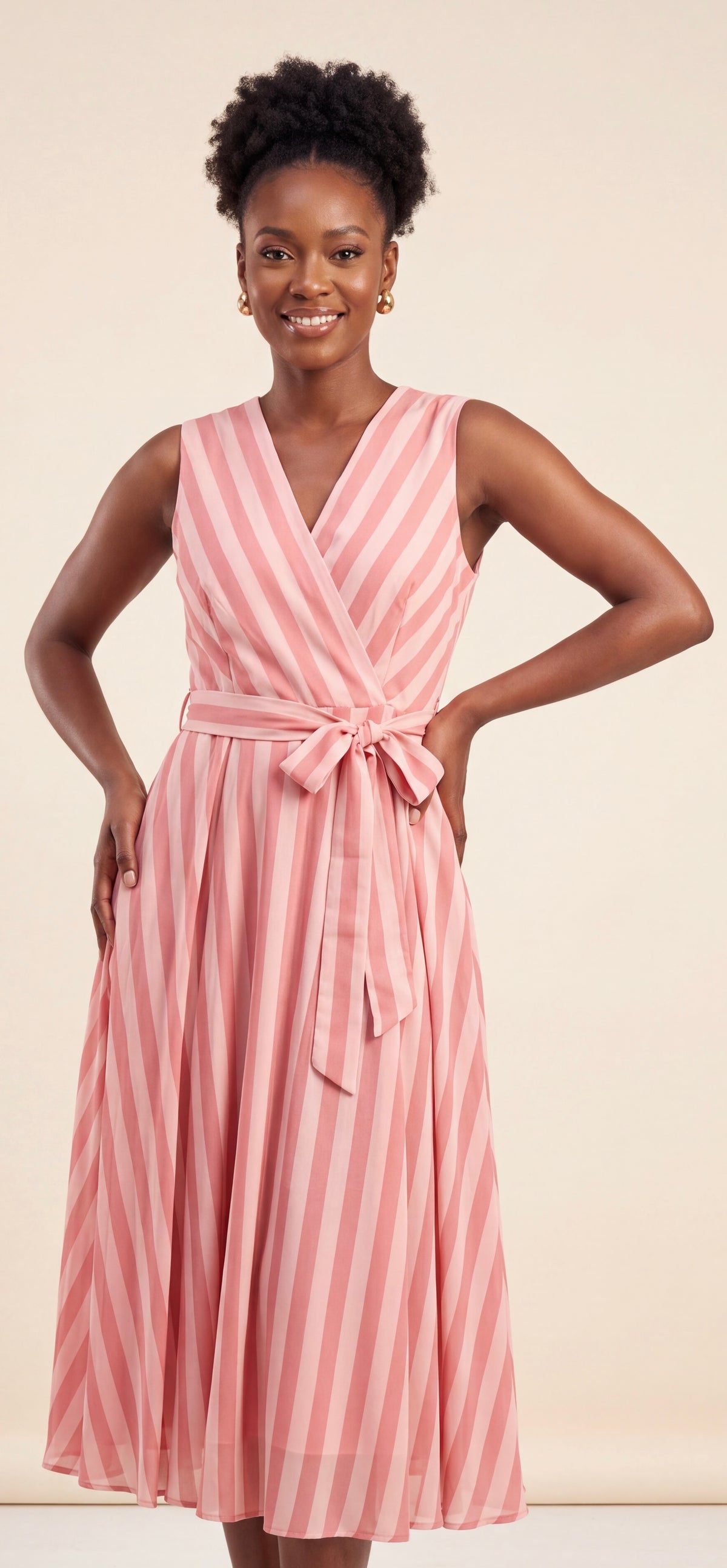 Striped wrap dress