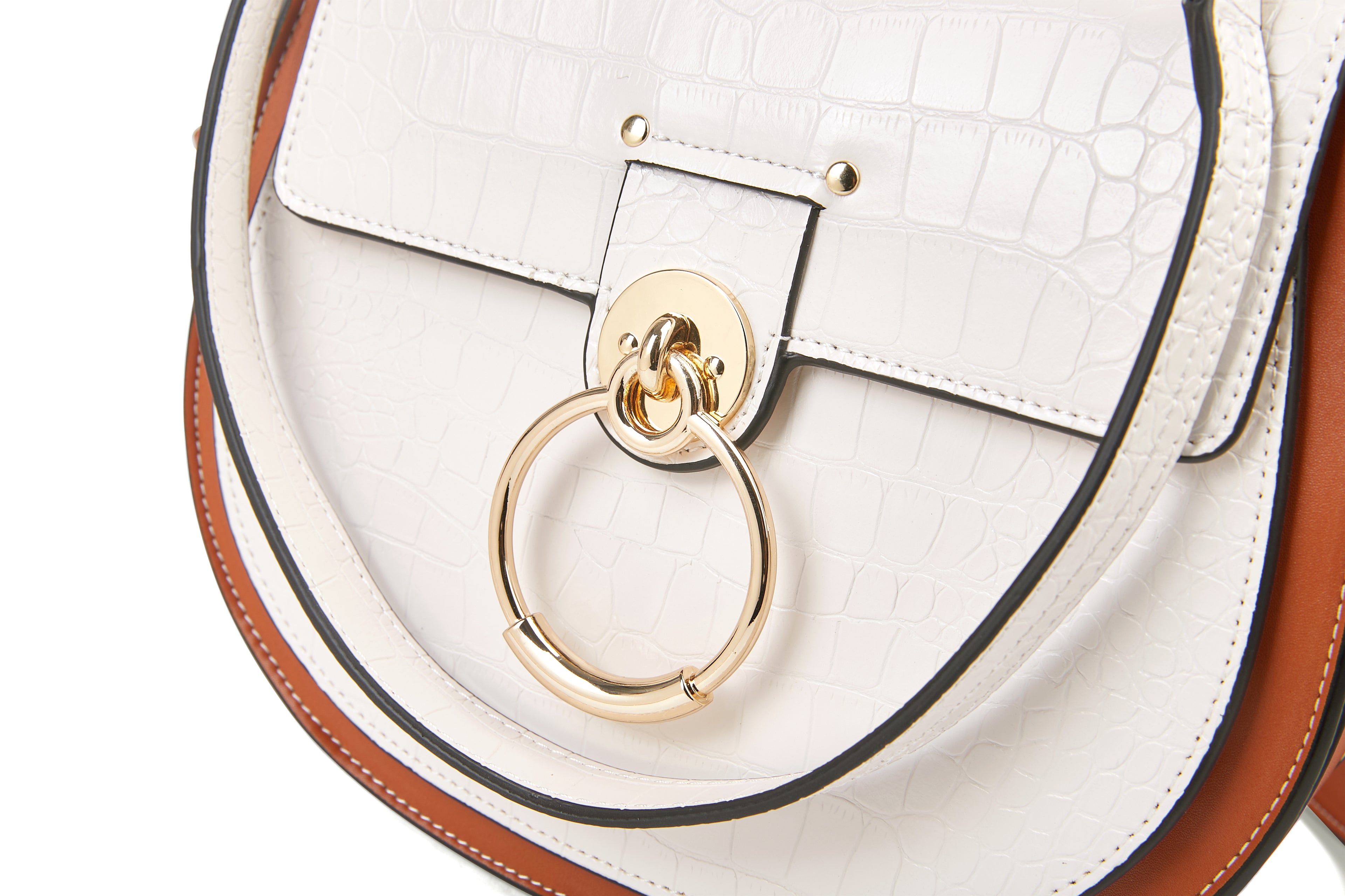 Croc white saddle bag
