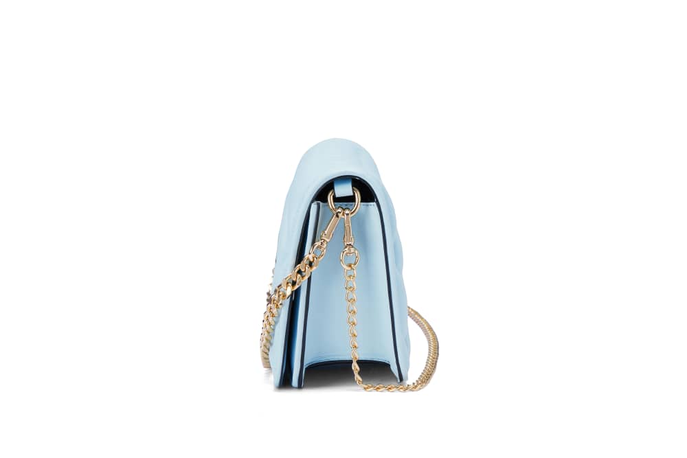 Sky blue ruched bag