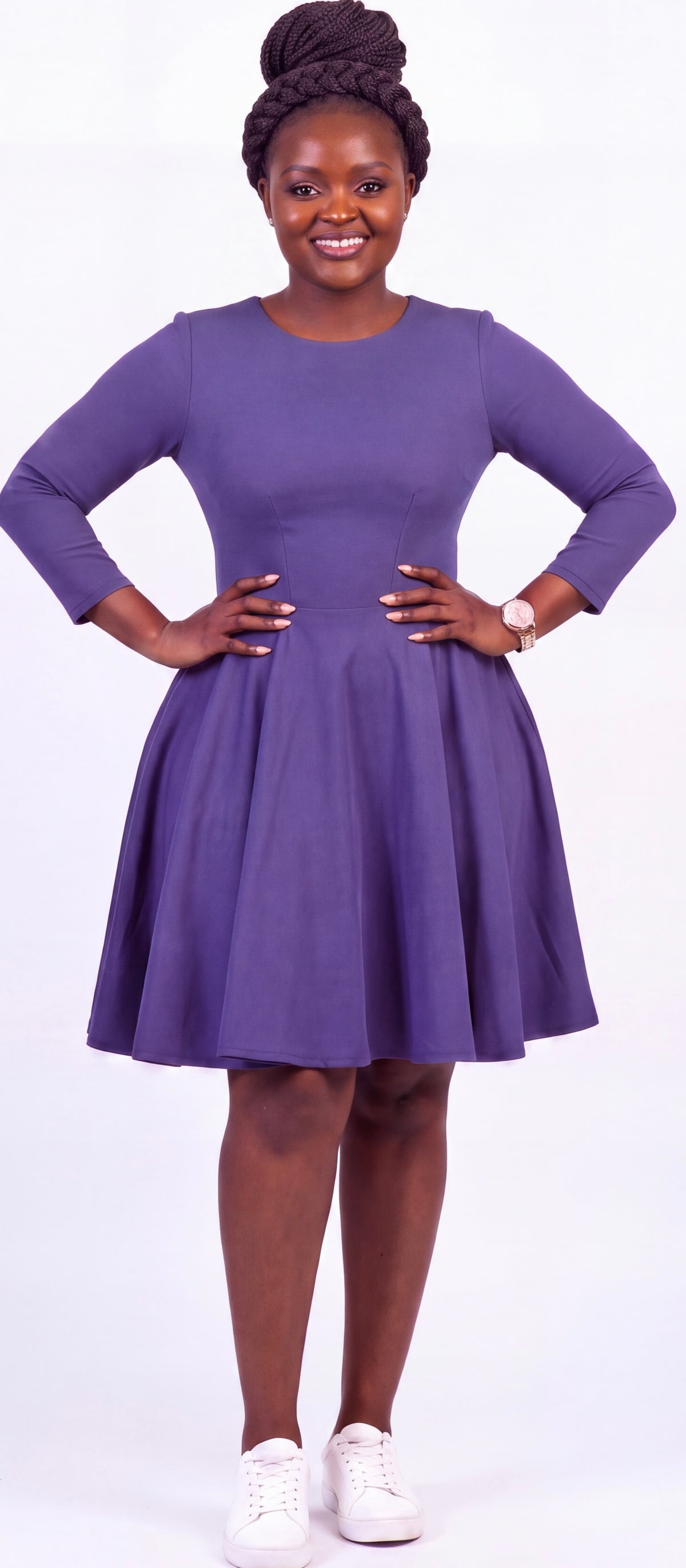 Navy skater dress