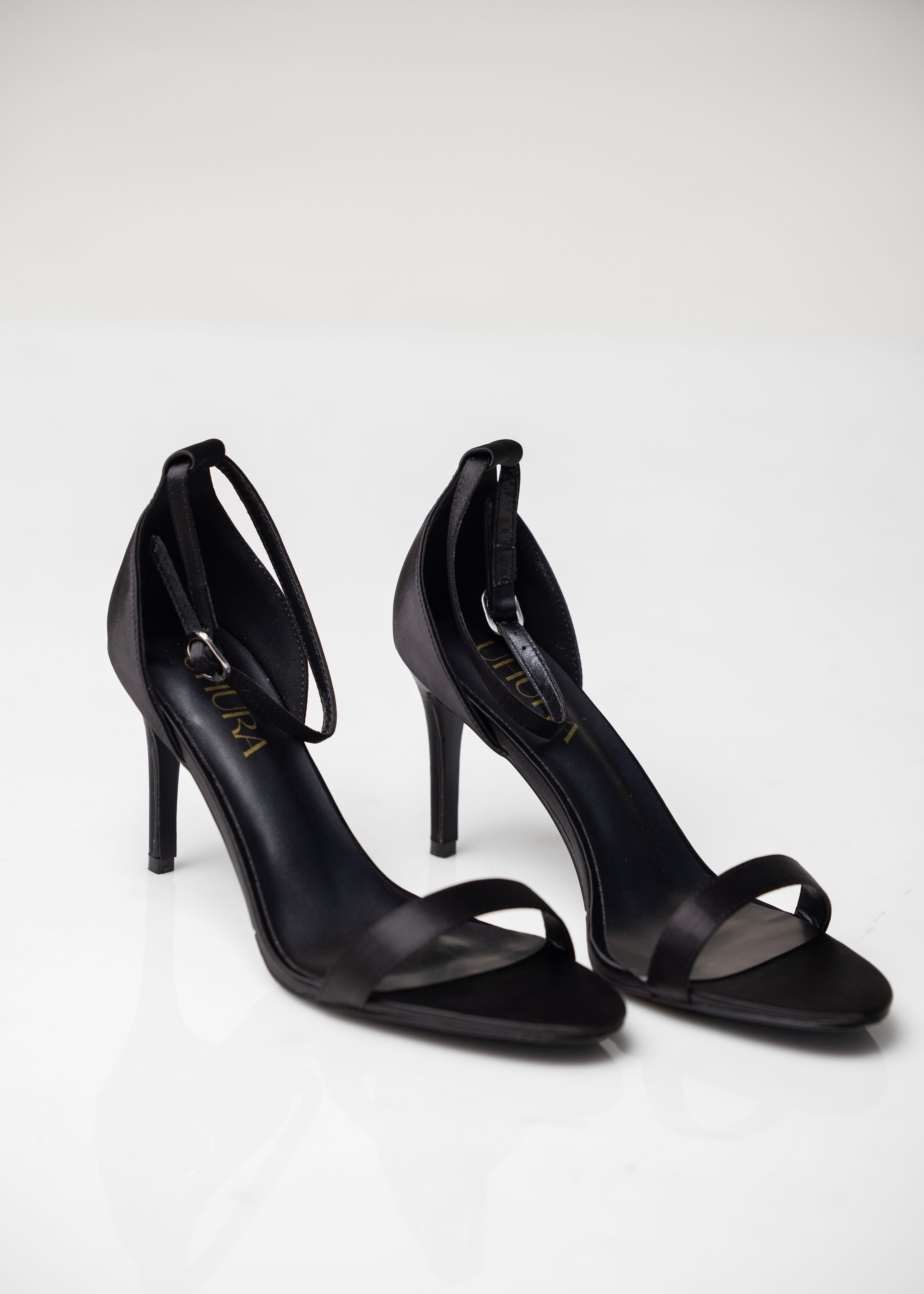 Black heeled sandals