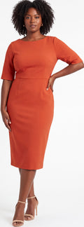Orange midi dress