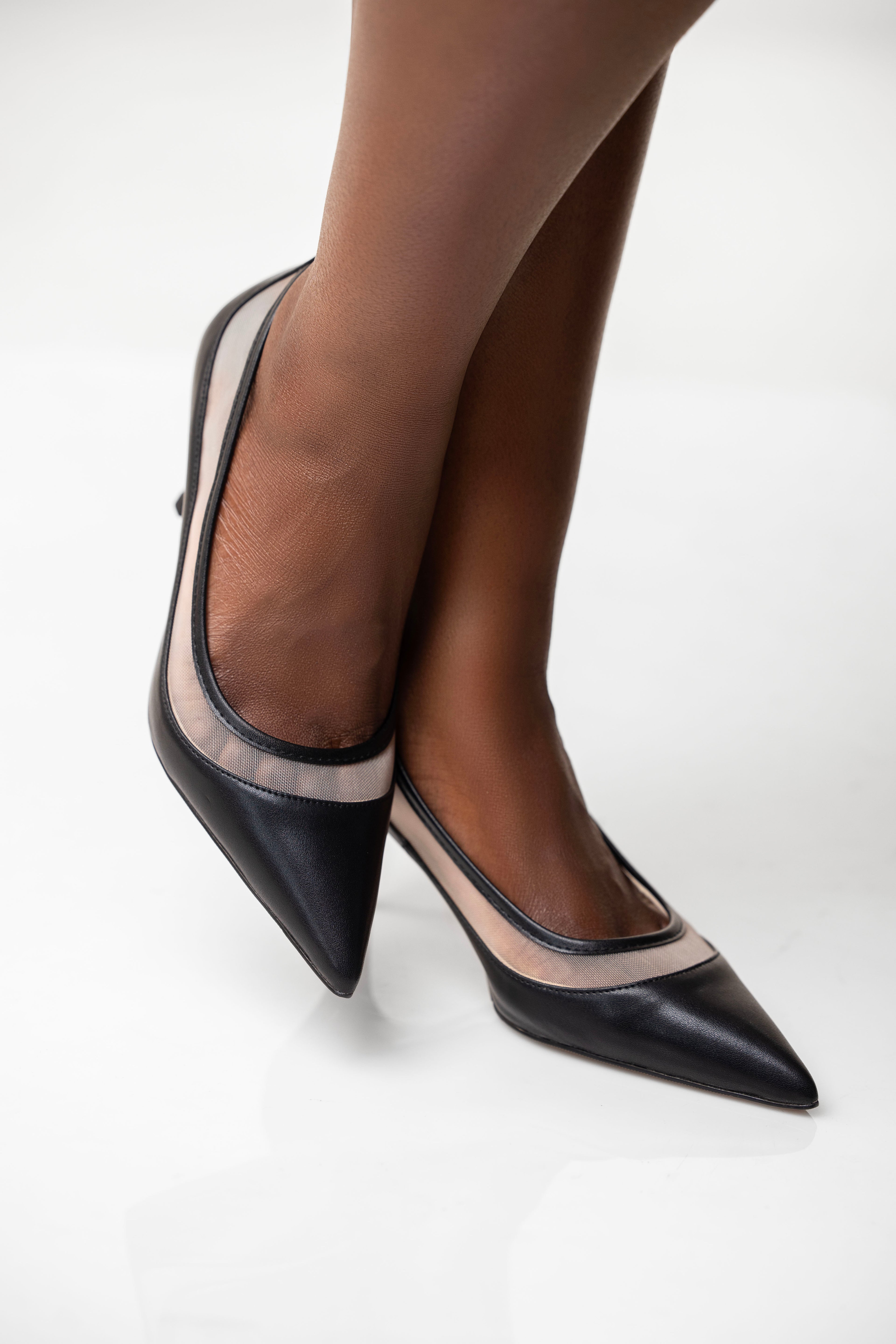 Black court heels