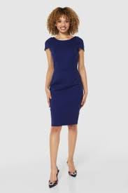 Navy ponte bodycon dress