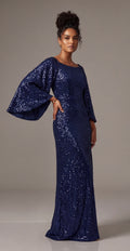 Sequin maxi slit dress