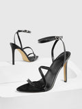 Black strappy heels