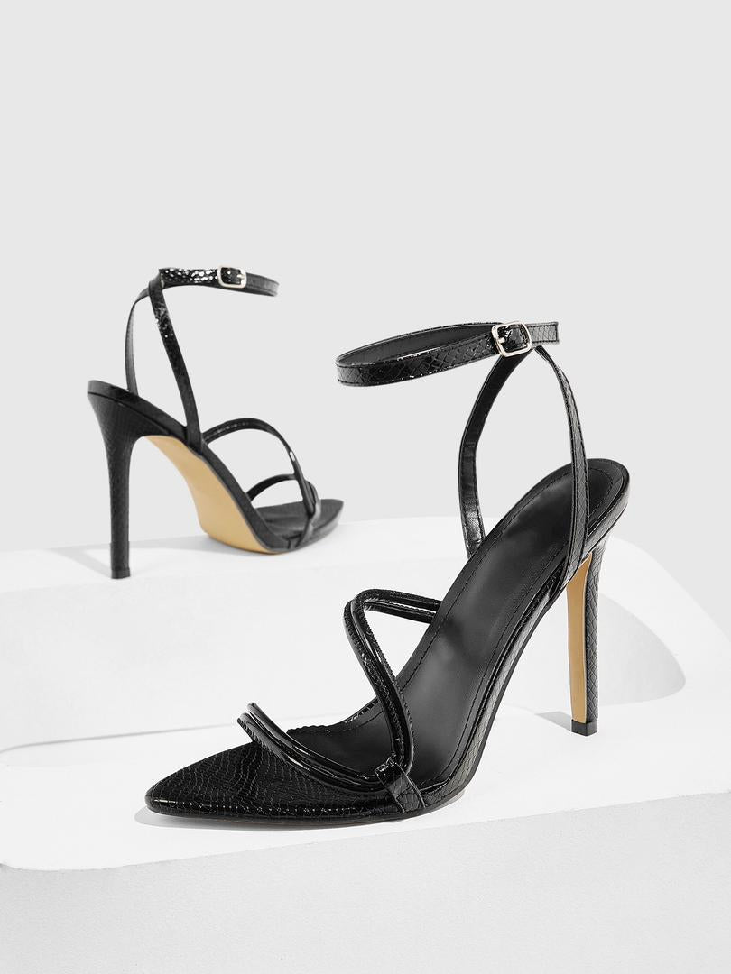 Black strappy heels