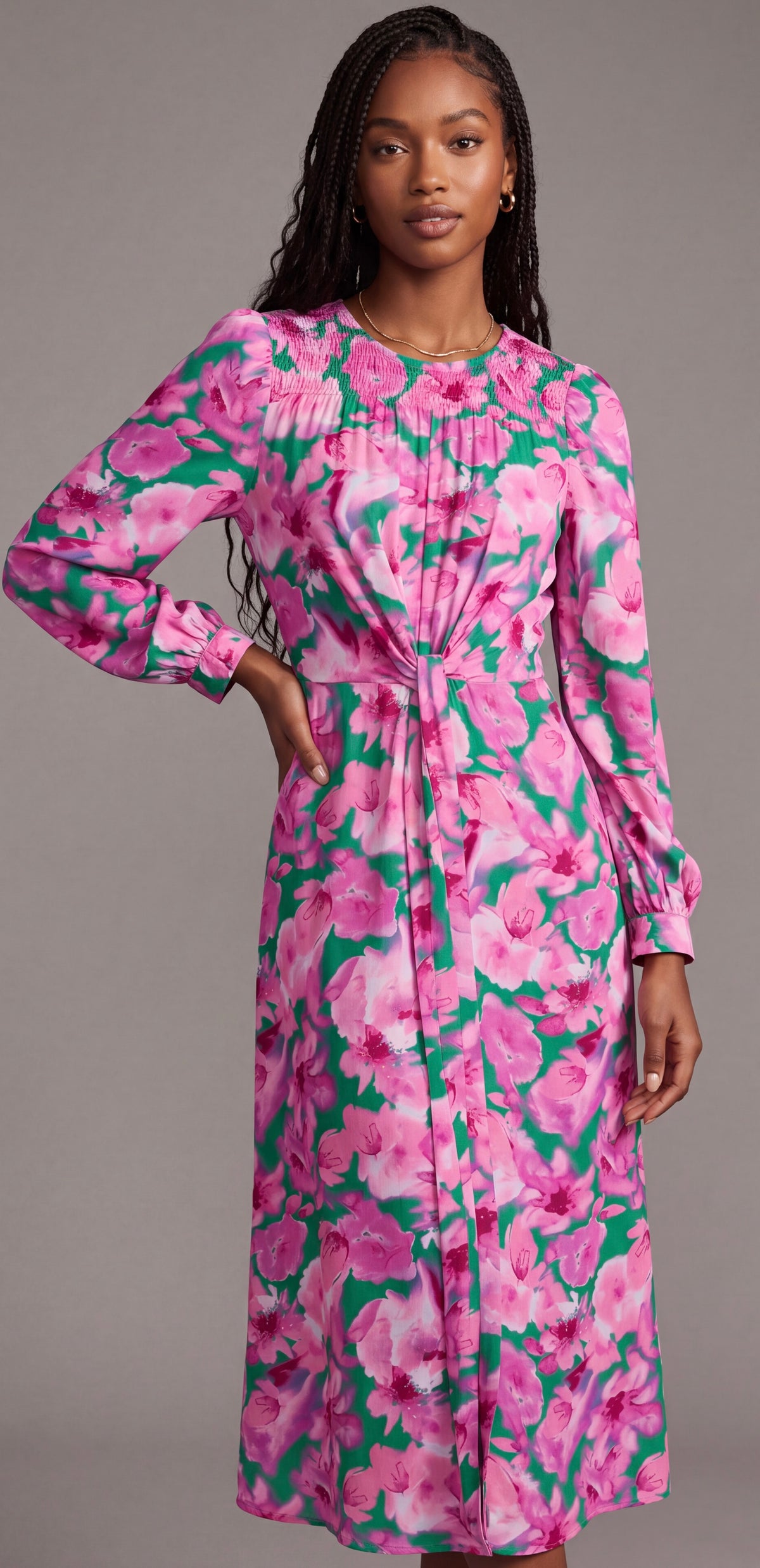 Print midi dress