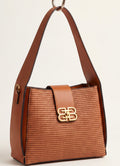 Tan crochet bag