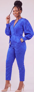 Blue floral jumpsuit