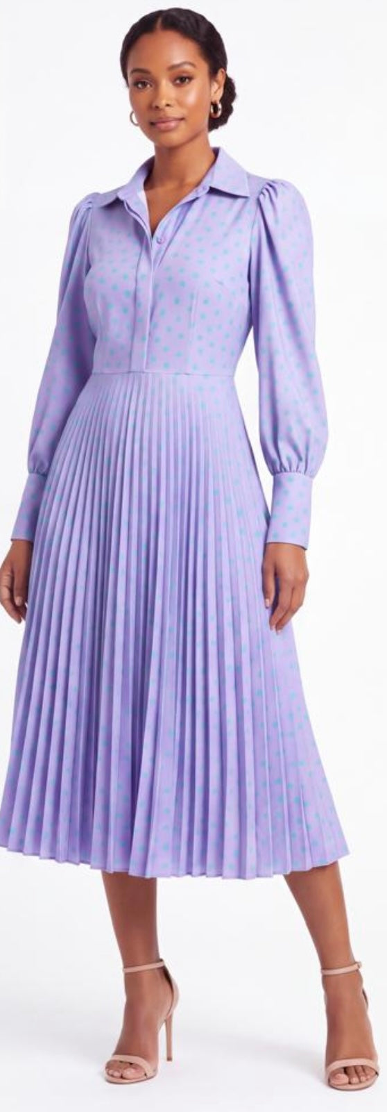 Pleated midi dress