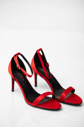 Red sandal heels