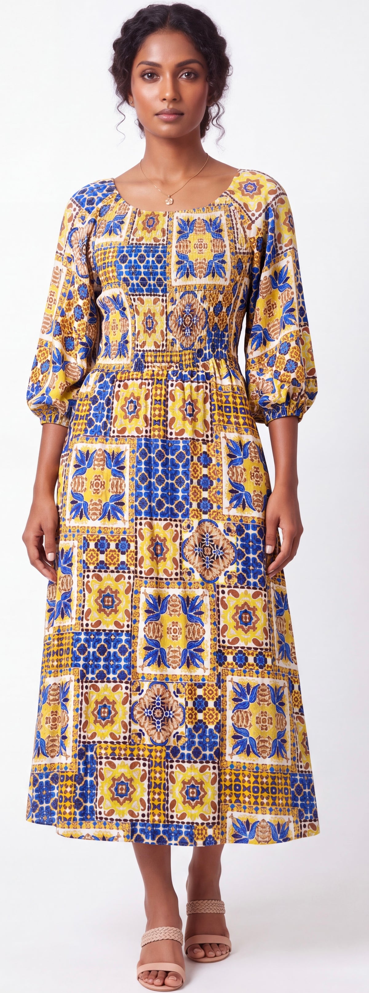 Print midi dress