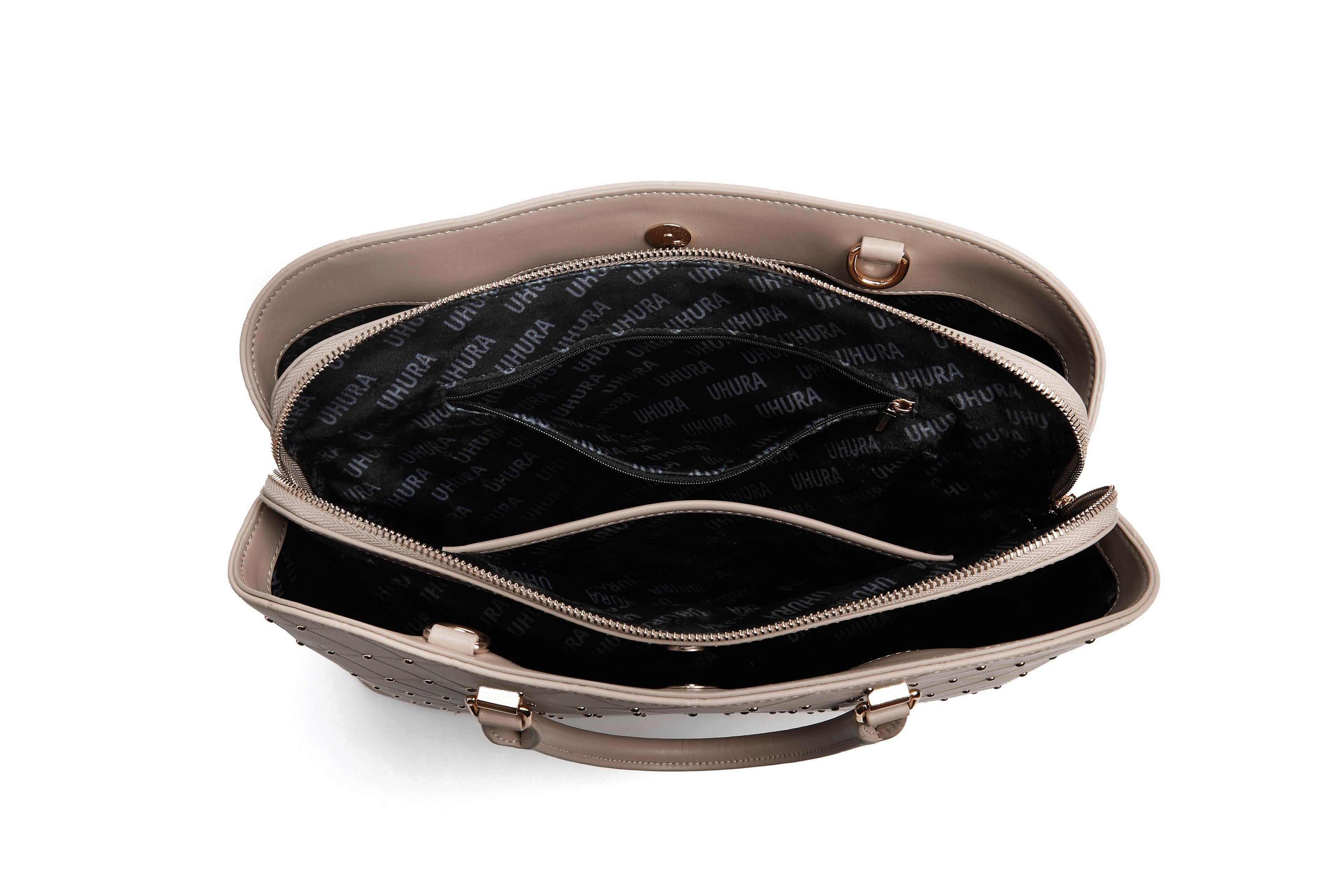 Nude studded large bag