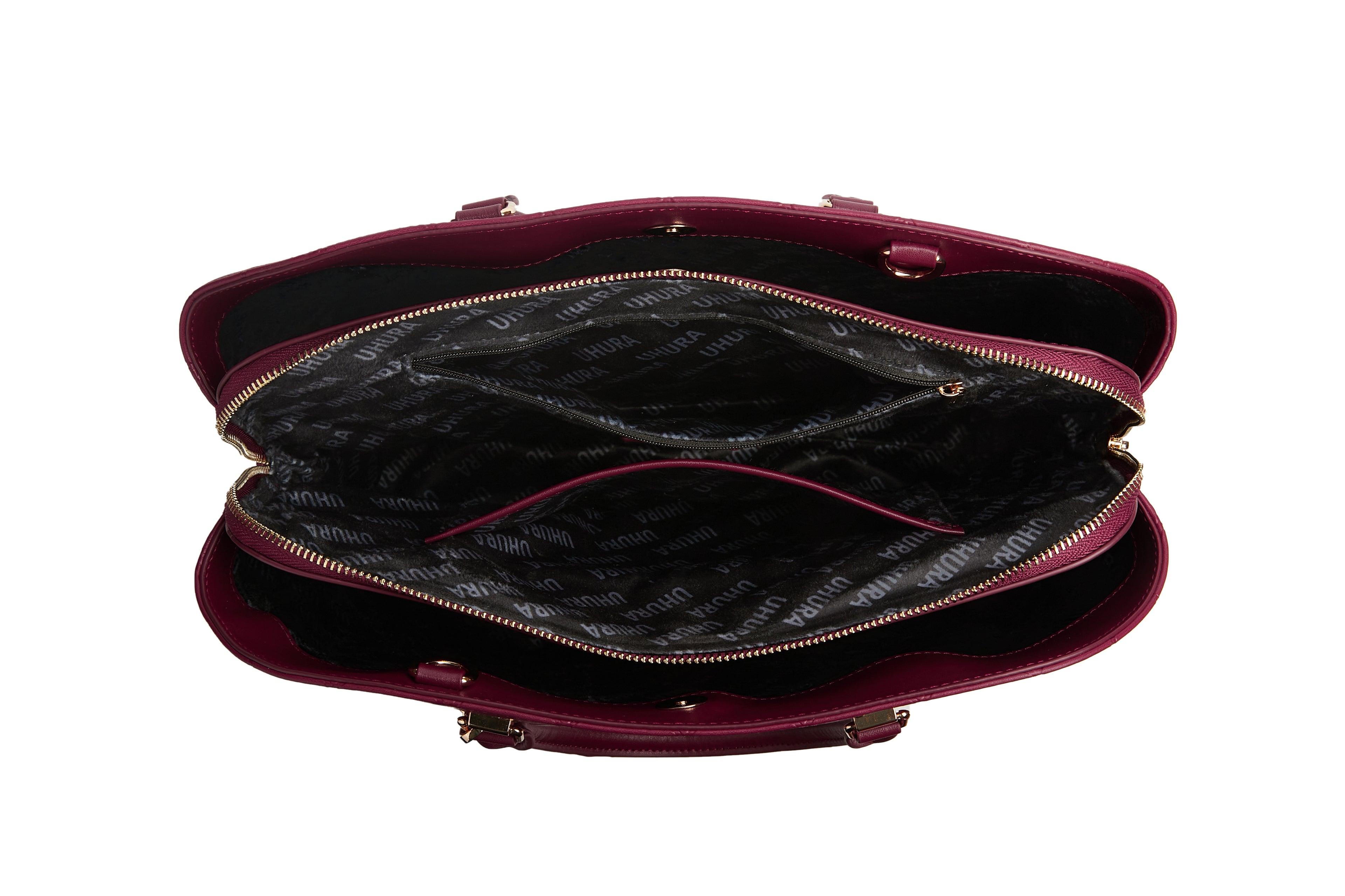 Burgundy large studded bag