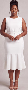 White flared dress