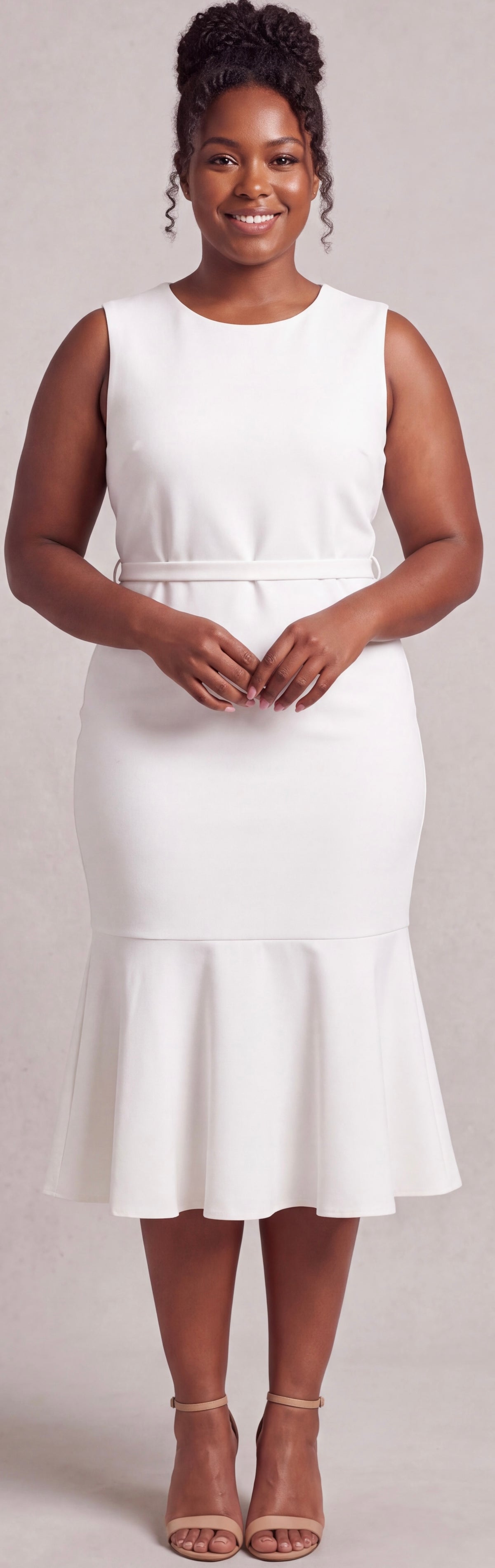 White flared dress