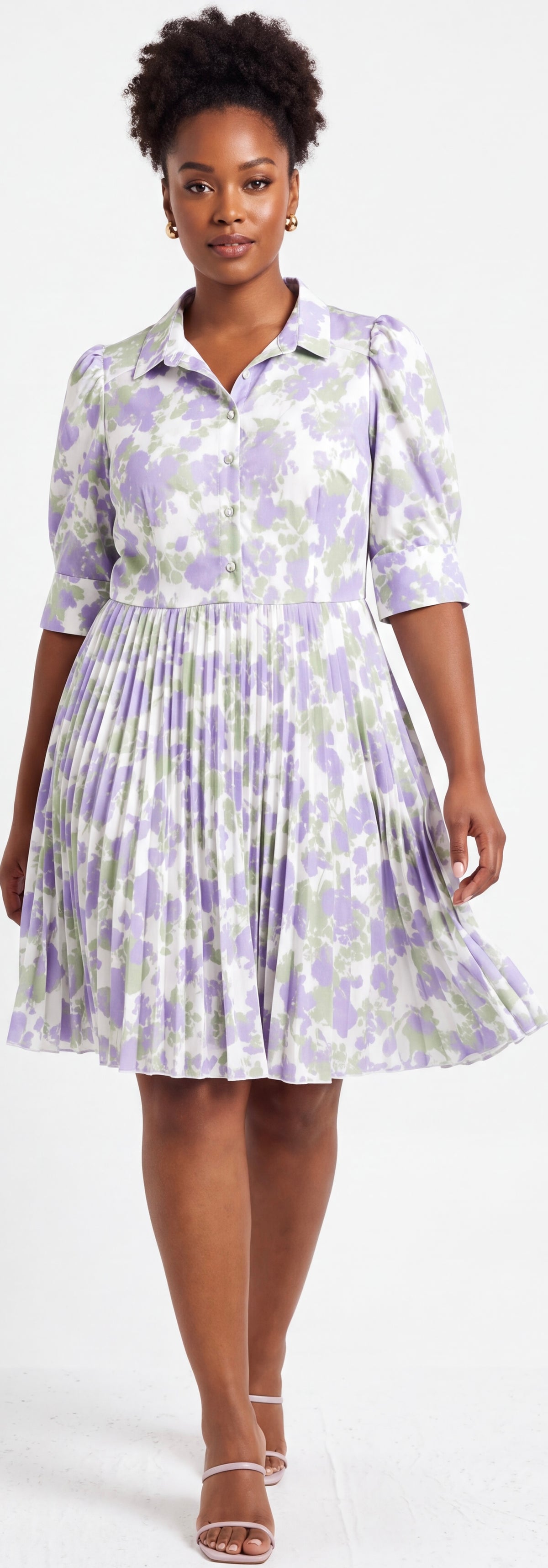 Open back pleated floral dress