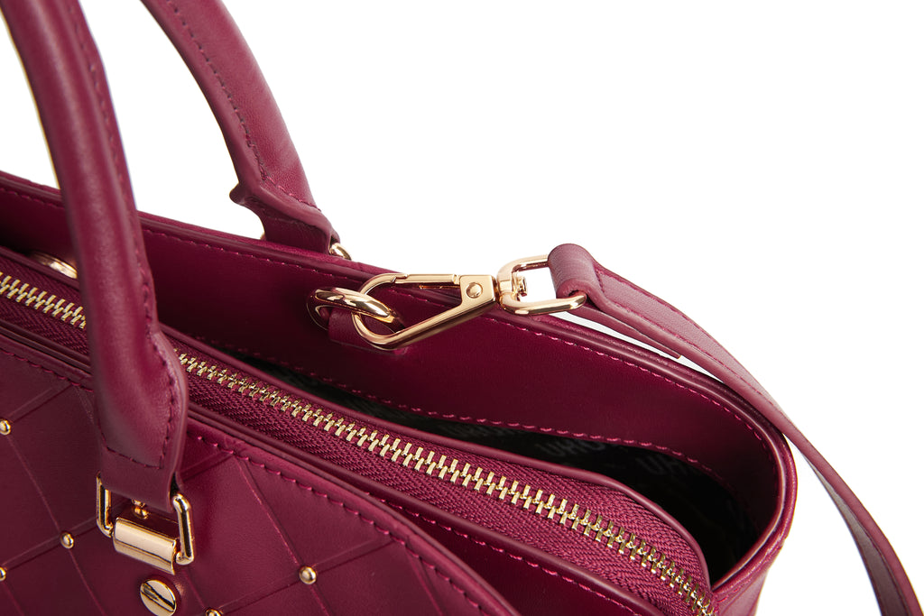 Burgundy large studded bag