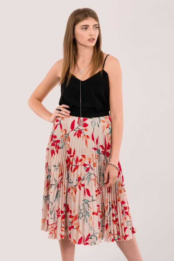 Floral pleated skirt