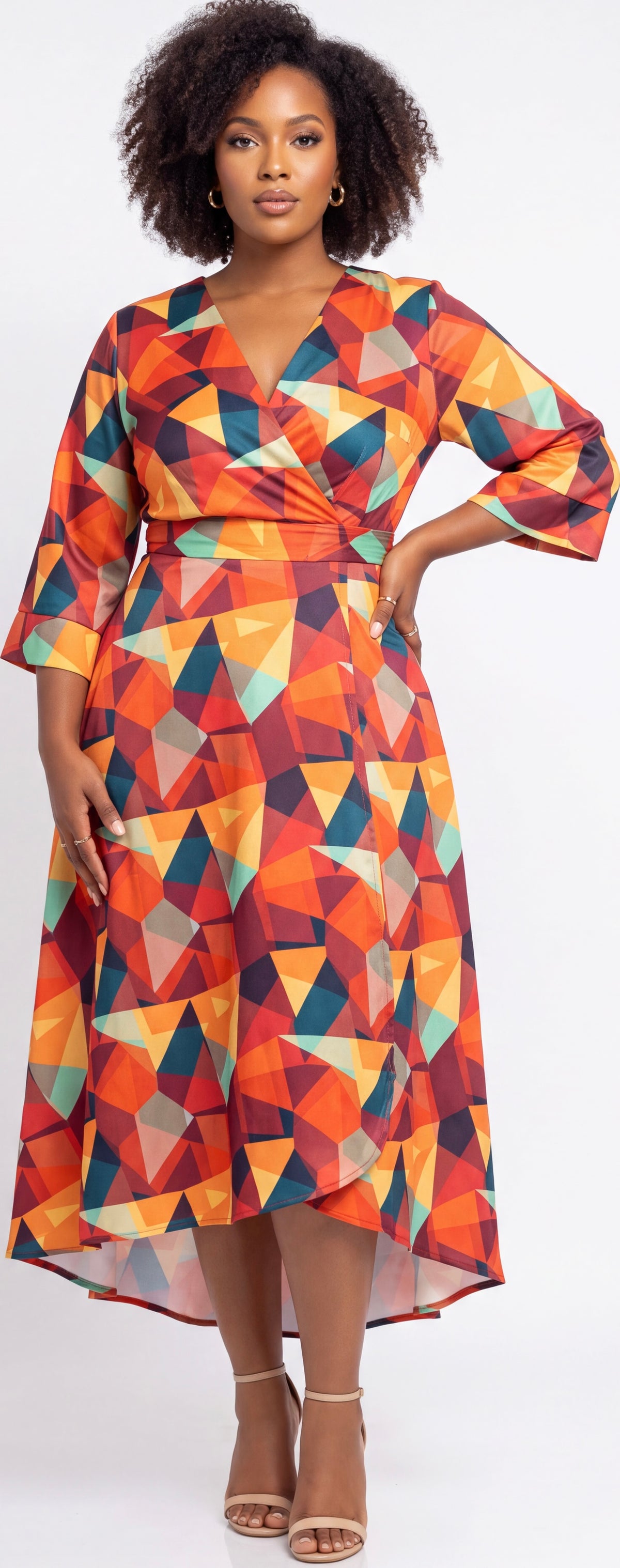 Print wrap dress