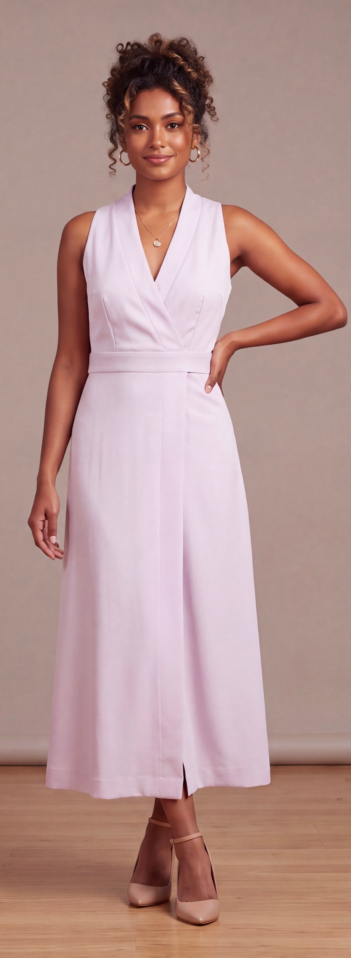 Blush midi dress