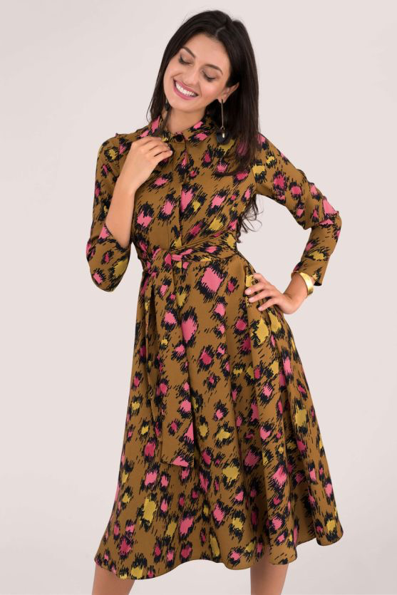 Gold midi dress