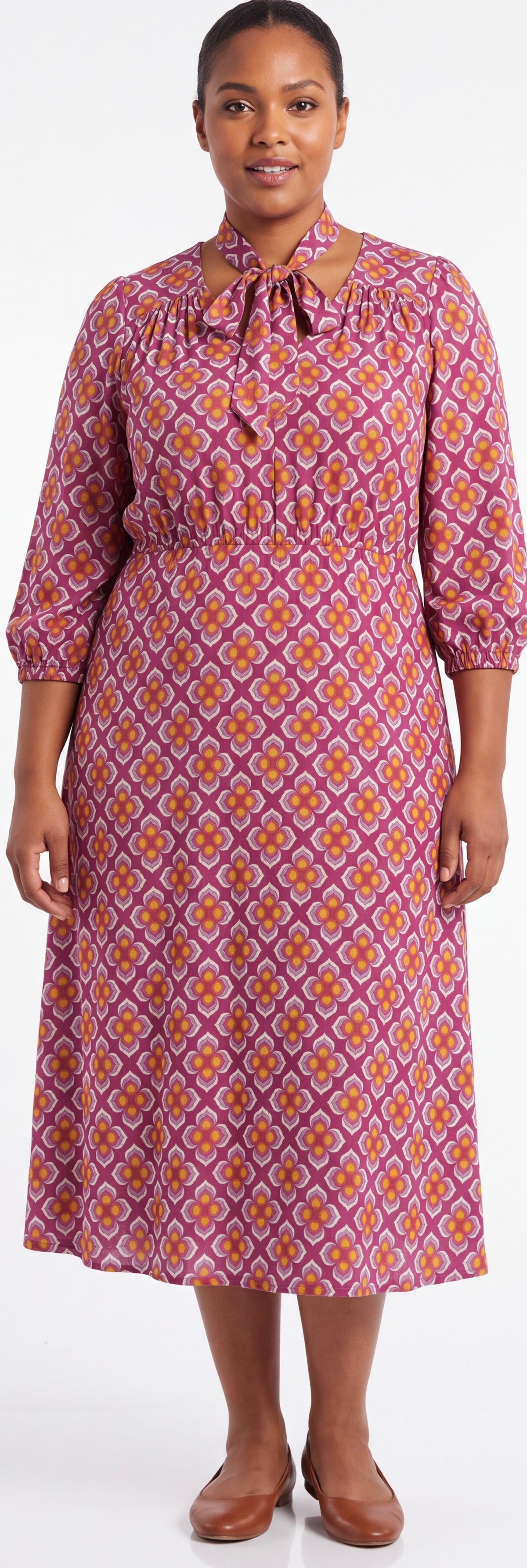 Print midi dress