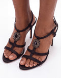 Black strappy heels