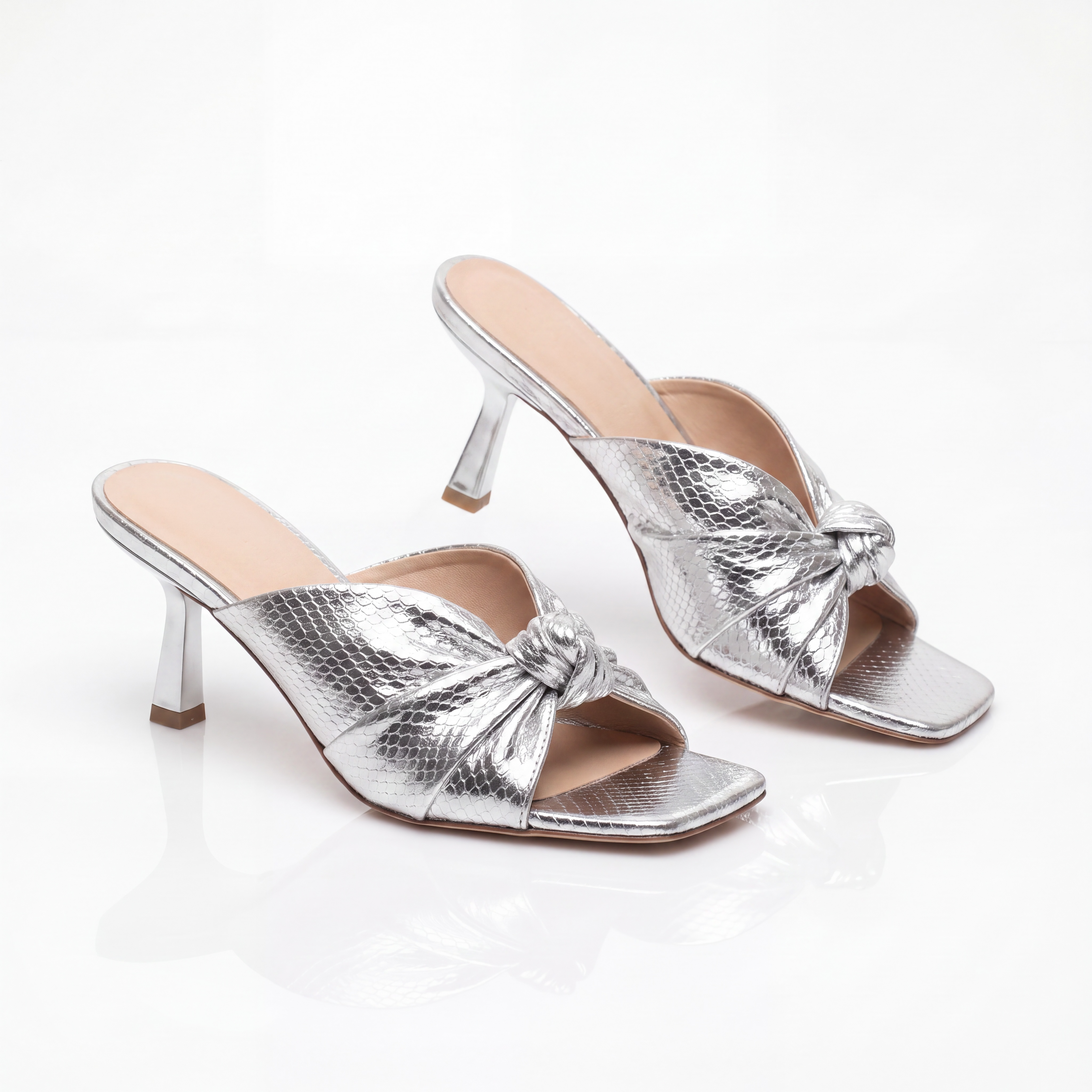 Silver knot mules