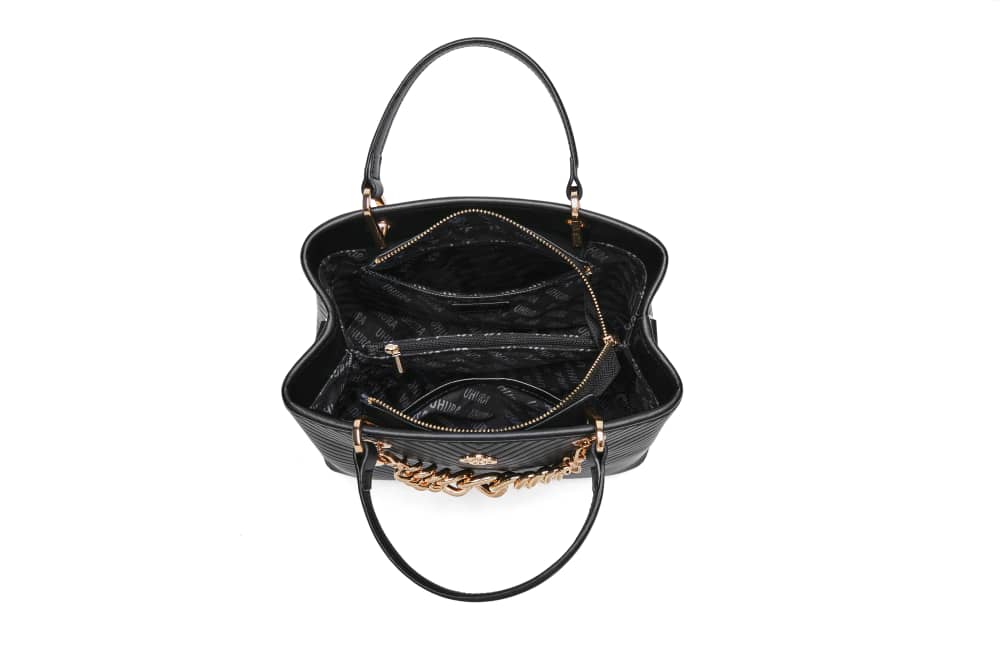 Black stripped medium size bag