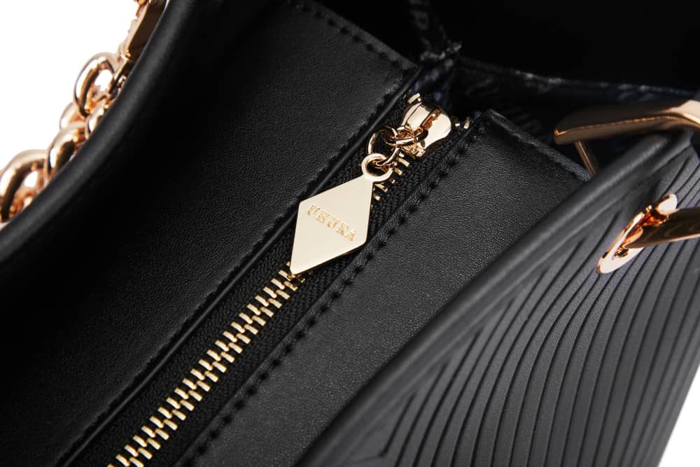Black stripped medium size bag